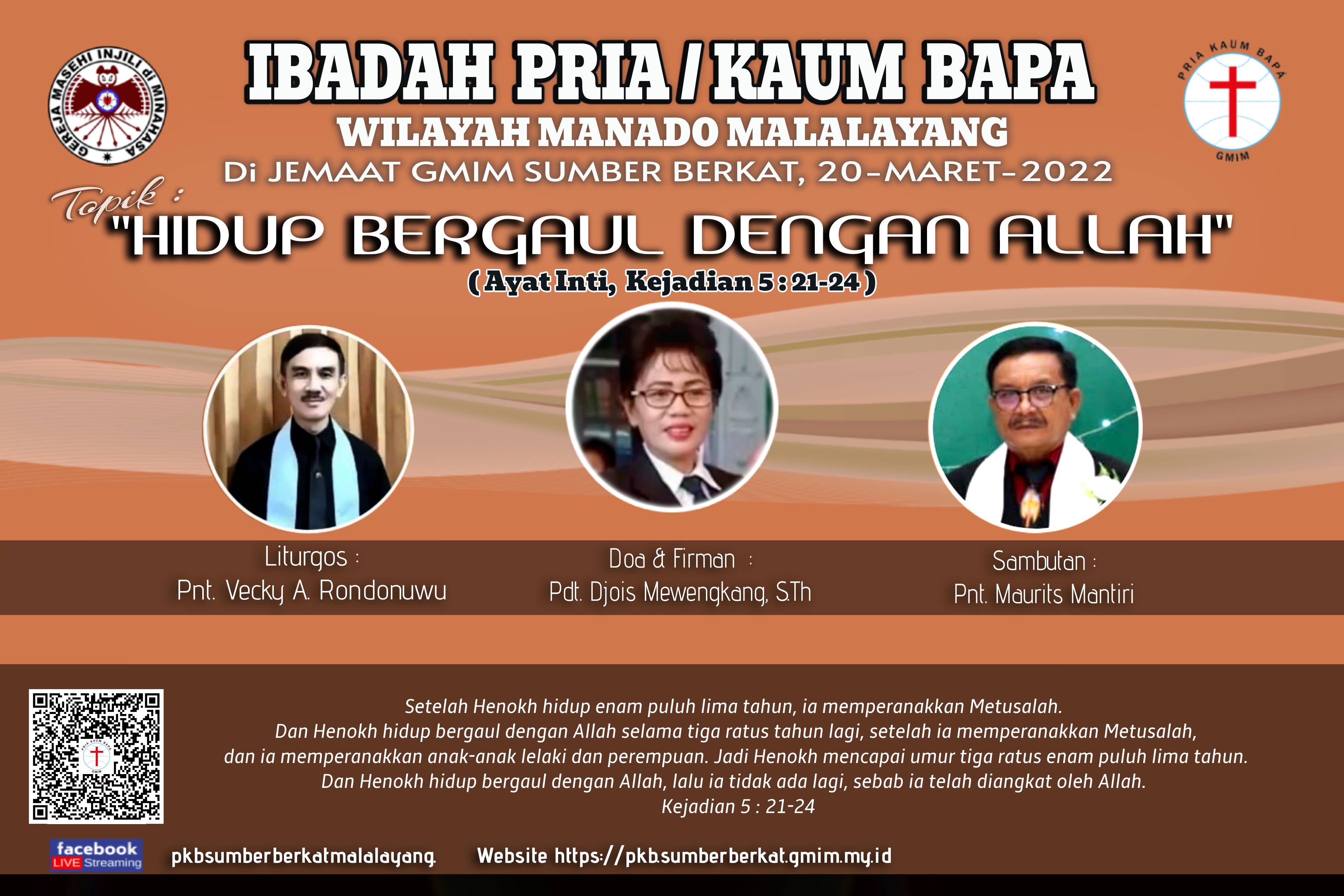 Ibadah P/KB Wilayah Manado Malalayang 20/03/2022